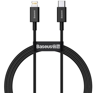 Baseus - Superior USB Type-C - iPhone, 20W gyorstöltős adatkábel, 1m, fekete - CATLYS-A01