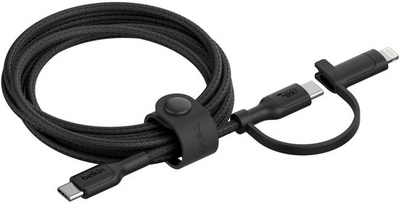 BELKIN - BoostCharge Pro 2 az 1-ben kábel USB-C és Lightning csatlakozóval - CAC003HQ1.5MBK
