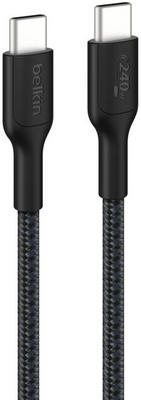 BELKIN - BoostCharge Pro USB-C - USB-C fonott kábel 240W, 2m, fekete - CAB025HQ2MBK