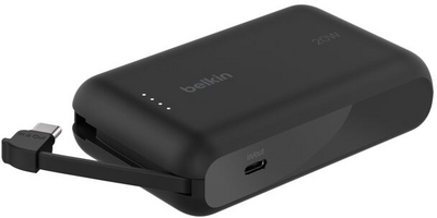 Belkin - BoostCharge 10K-s külső akkumulátor beépített kábellel - BPB021HQBK