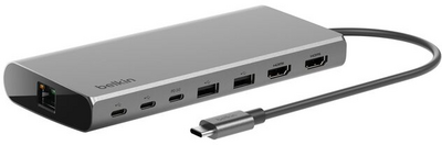 Belkin - Univerzális USB-C 8 az 1-ben kétmagos dokkoló - INC015BTSGY-CZ