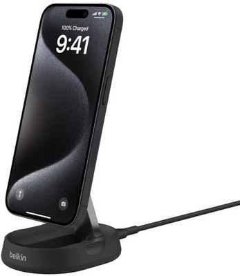 Belkin - BoostCharge Pro Átalakítható mágneses vezeték nélküli töltőállvány Qi2 15W-tal nulla BoostCharge Pro Átalakítható mágneses vezeték nélküli töltőállvány Qi2 15W-tal - WIA008VFBK
