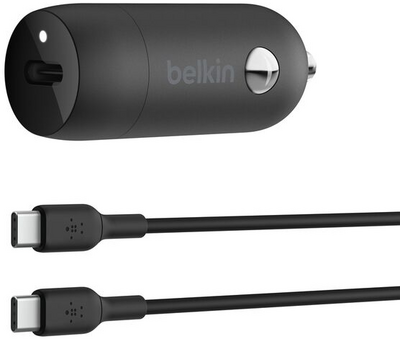 Belkin - BoostCharge 30 W-os USB-C autós töltő USB-C/USB-C kábellel - CCA004BT1MBK-B6