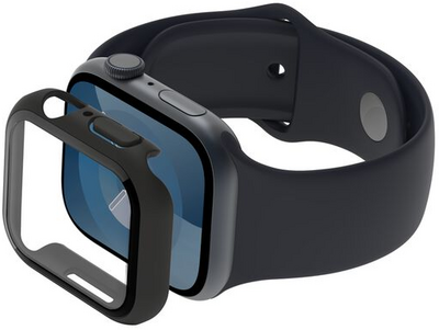 Belkin - ScreenForce TemperedCurve 2 az 1-ben kezelt képernyővédő fólia + lökhárító Apple Watch Series 10/9/8/7/6/5/4/SE okosórákhoz - OVG003ZZBK