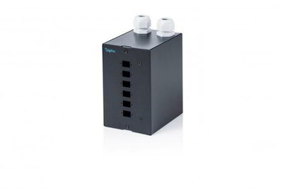 Assmann-DIGITUS optikai elosztó DIN sínre, 6 portos, SC SX/LC DX, fekete - DN-96991