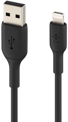 Belkin - BoostCharge Lightning/USB-A kábel, 0,15 m, fekete - CAA001BT0MBK
