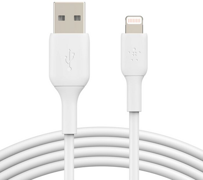 Belkin - BoostCharge Lightning/USB-A kábel, 0,15 m, fehér - CAA001BT0MWH