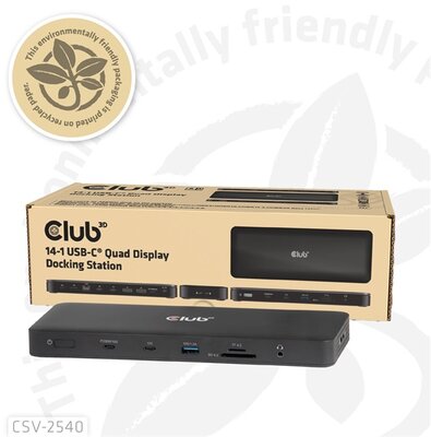 Club 3D - 14-1 USB-C® Quad Display Docking Station - CSV-2540