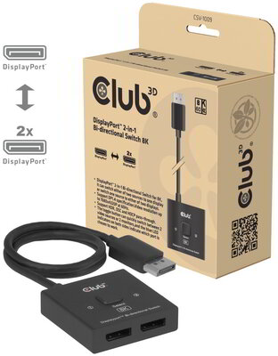 Club 3D - CSV-1009 DisplayPort™ 2-in-1 Bi-directional Switch 8K - CSV-1009