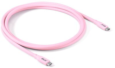 Club 3D - USB4 Gen2x2 Type-C Bi-Directional Baby pink 4K60Hz, Data 20Gbps, PD 240W(48V/5A) EPR M/M 2m/6.56ft - CAC-3002