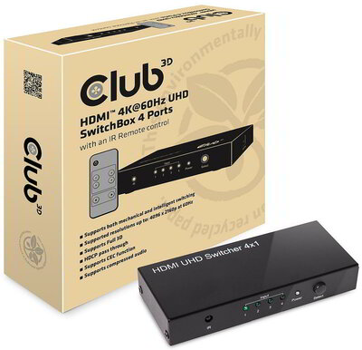 Club 3D - HDMI™ 2.0 UHD Switchbox 4 ports - CSV-1370