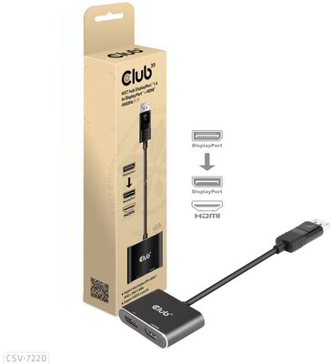 Club 3D - MST hub DisplayPort™ 1.4 to DisplayPort™ + HDMI™ 4K60Hz M/F - CSV-7220