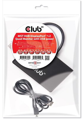 Club 3D - MST Hub DisplayPort™ 1.2 Quad Monitor - CSV-6400