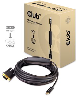 Club 3D - USB-C® to VGA Active Cable M/M 5m/16.40ft - CAC-1512