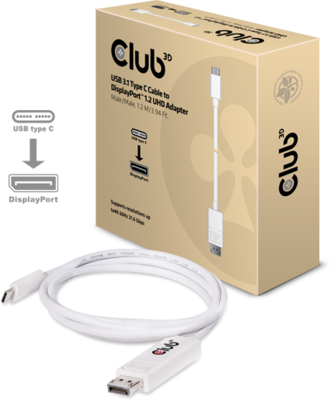 Club 3D - USB-C® Cable to DisplayPort™ 1.2 UHD Adapter M/M 1.2m/3.94ft - CAC-1517