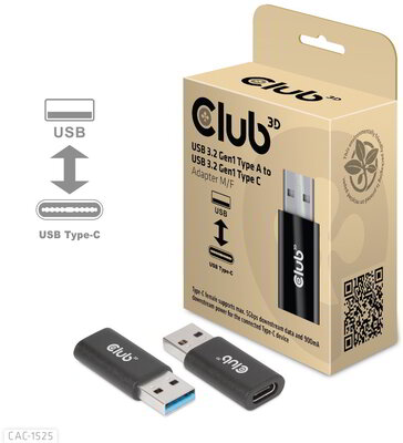 Club 3D - USB-A 5Gbps to USB-C® Adapter M/F - CAC-1525