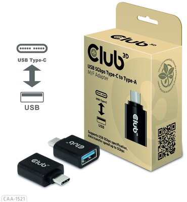 Club 3D - USB-C® 5Gbps to A M/F Adapter - CAA-1521