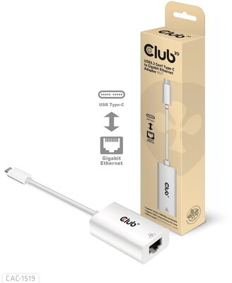 Club 3D - USB-C® RJ45 Ethernet 1G Adapter M/F - CAC-1519