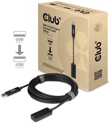 Club 3D - USB-A Extension Cable 10Gbps M/F 5m/16.40ft - CAC-1411