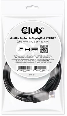 Club 3D - Mini DisplayPort™ to DisplayPort™ 1.2 M/M 2m/6.56ft - CAC-2163