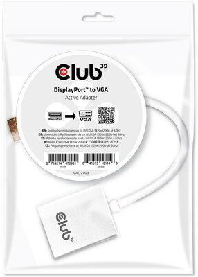 Club 3D - DisplayPort™ to VGA Active Adapter - CAC-2003