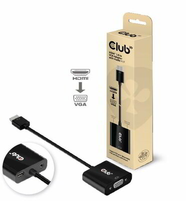 Club 3D - HDMI™ 1.4 to VGA Adapter with Audio M/F - CAC-1302