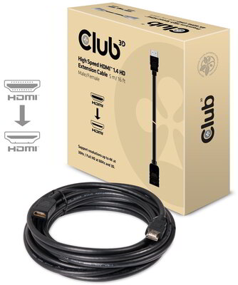Club 3D - High Speed HDMI™ 1.4 HD Extension Cable M/F 5m/16.40ft - CAC-1320
