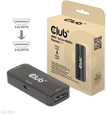 Club 3D - HDMI™ Active 4K60Hz Repeater F/F - CAC-1307