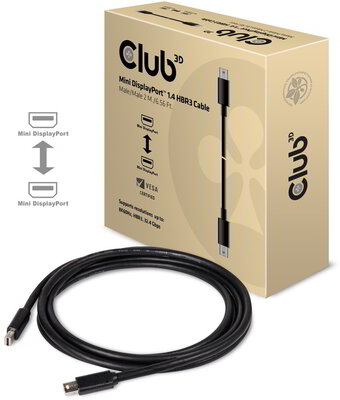 Club 3D - Mini DisplayPort™ 1.4 HBR3 Cable M/M 2m / 6.56ft 34 AWG - CAC-1164