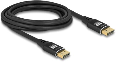 Delock - DisplayPort kábel 8K 60 Hz 3 m fekete fém - 80622