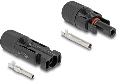 Delock - DL4 napelemes csatlakozó kábelekhez krimpeléshez, apa és anya, fekete 2 db.-s - 60670