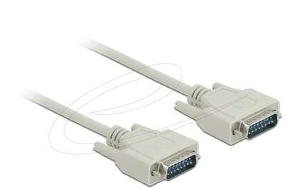 Delock Sub-D15-ös soros kábel, apa-apa, 2 m