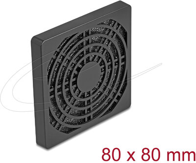 Delock - Ventilátor rács porszűrővel 80 x 80 mm fekete - 67311