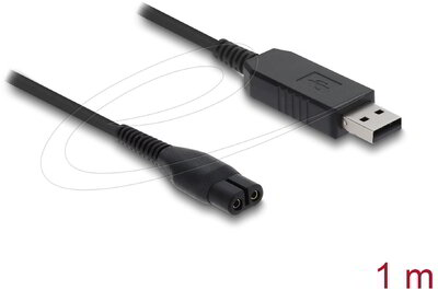 Delock - USB töltőkábel 4,3 V elektromos borotvákhoz kompatibilis Philips OneBlade 360 Arc + Test készülékekkel borotvatöltő cserekábel, 1 m - 90979