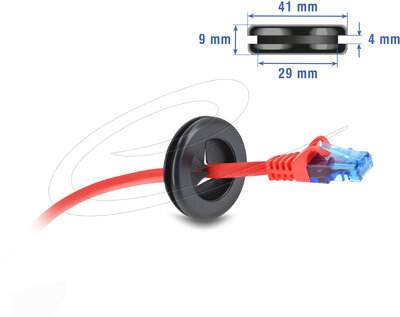 Delock - Gumi kábelhüvely átmérője, kerek 32 mm fekete - 67328