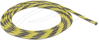 Delock - Fonott kábelharisnya nyújtható 2 m x 6 mm fekete-sárga - 20737