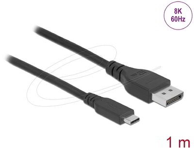 Delock - Kétirányú USB Type-C™ - DisplayPort kábel (DP Alt Mode) 8K 60 Hz 1 m DP 8K ellenőrzött - 86038