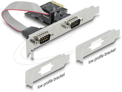 Delock - PCI Express x1 Kártya > 2 x RS-232 soros csatlakozó - 90001