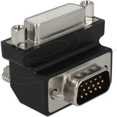 Delock - Adapter DVI 24+5 tűs anya > VGA 15 tűs apa 90°-os szögben - 65425