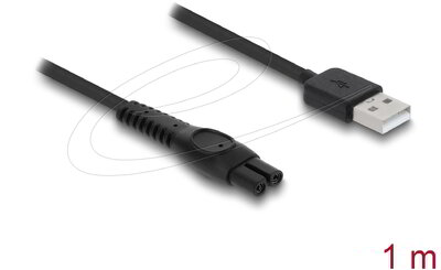 Delock - USB töltőkábel 5 V elektromos borotvákhoz - kompatibilis Philips QP2724, QP2834, QP1924, MG9520 sorozattal - borotvatöltő cserekábel, 1 m - 90981