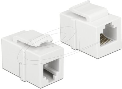 DELOCK - Keystone Module RJ12 female > RJ12 female Cat.3 white - 86380