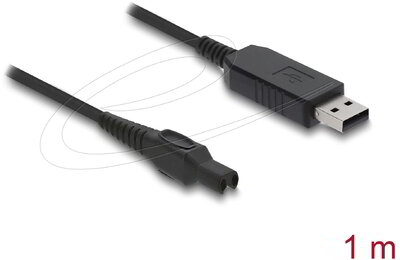 Delock - USB töltőkábel 15 V elektromos borotvákhoz - kompatibilis a Philips OneBlade Pro 360 HQ7, HQ8, HQ9 sorozattal - borotvatöltő cserekábel, 1 m - 90978