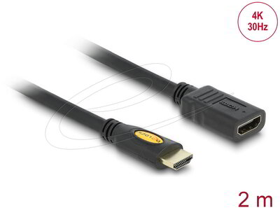 DELOCK - Nagysebességű HDMI kábel Ethernettel - HDMI A apa > HDMI A anya 2 m - 83080