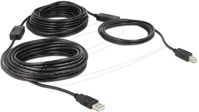 Delock - USB 2.0-s kábel A-típusú csatlakozódugóval > USB 2.0-s, B-típusú csatlakozódugóval, 20 m - 83557