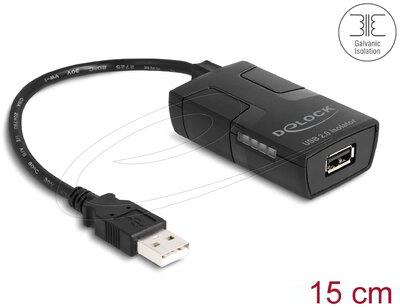Delock - Izolátor A-típusú USB 2.0 apa - anya adatvonalhoz kapcsolódó 5 kV izolációval - 64225