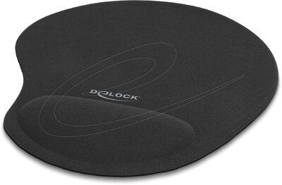 Delock - Ergonómikus egérpad géles csuklótámasszal fekete 230 x 202 x 24 mm - 12040