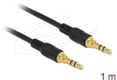 Delock - Sztereó Jack Kábel 3,5 mm 3 tűs férfi > férfi 1 m fekete - 85547