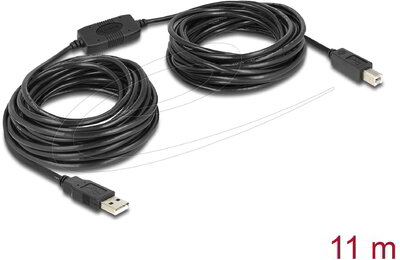 DeLock - USB 2.0-s kábel A-típusú csatlakozódugóval > USB 2.0-s, B-típusú csatlakozódugóval, 11 m - 82915