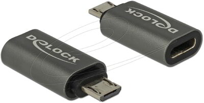 Delock - Adapter USB 2.0 Micro-B apa - USB Type-C™ 2.0 anya adapter antracit - 65927