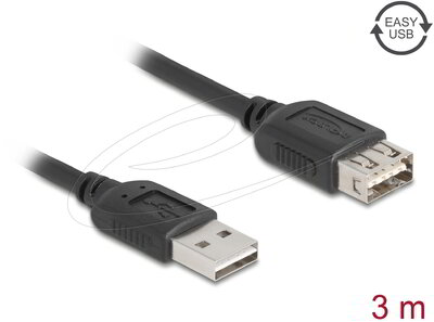 Delock - USB 2.0 hosszabbítókábel EASY USB Type-A apa - EASY USB Type-A anya 3 m - 81514